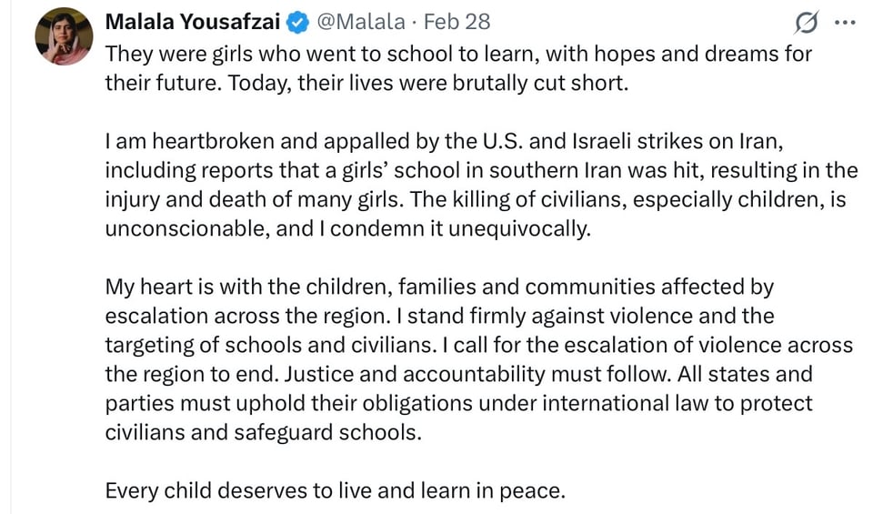 Malala reminds us what happened in the war.