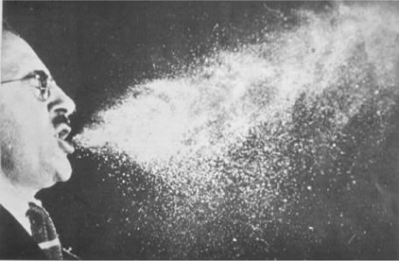 A person sneezing