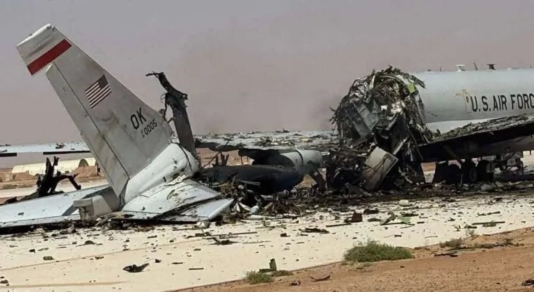 Photo of a destroyed US E3 plane