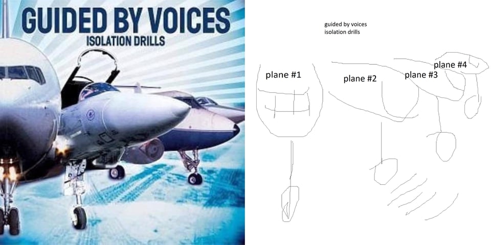 A photograph of four different planes, the first pointed straight at the camera, then the others pointed at an angle away from the camera until the fourth plane is 90 degrees pointing to the right. The first plane appears to be a passenger jet, the second one looks like a military fighter, and I believe the last two are commuter planes.