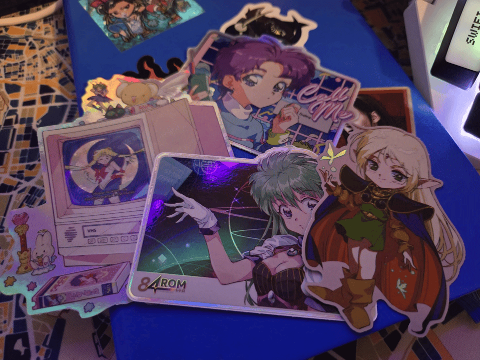 a collection of anime stickers