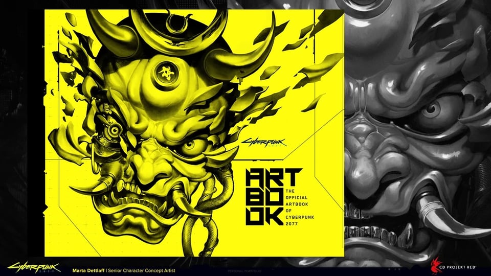 Official image of the Cyberpunk 2077 Artbook
