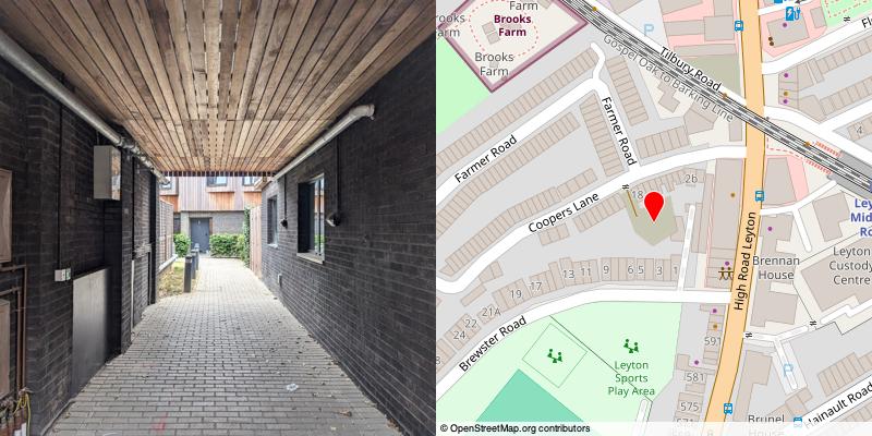 A picture and map of the mews