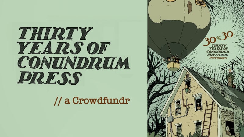 30 Years of Conundrum Press collection cover by Adam de Souza