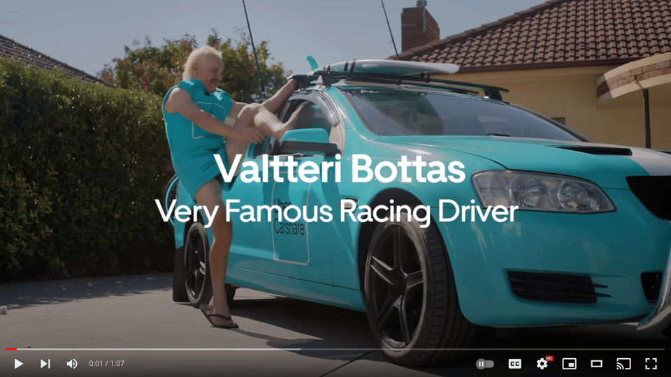 Valtteri Bottas climbing into his "second car"