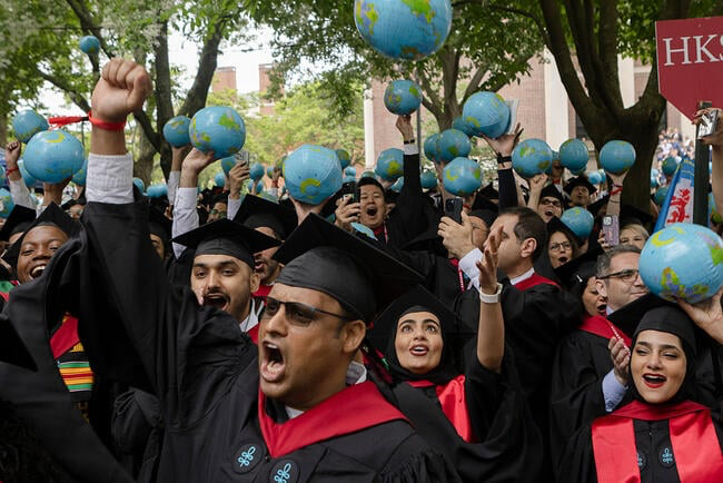 Harvard Kennedy School commencement in May 2025. More than half of the college’s students are international.