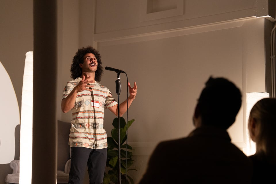 Mark telling a story.