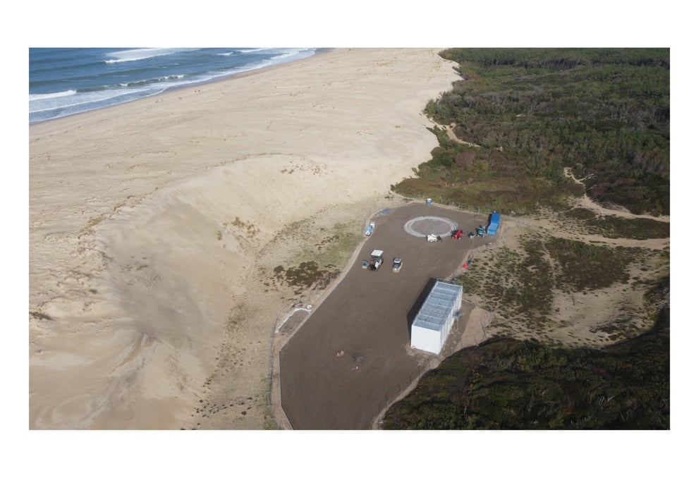 Zone d'atterrage de l'Interconnexion électrique France-Espagne au lieu dit les Casernes, commune de Seignosse (40510) en novembre 2023.