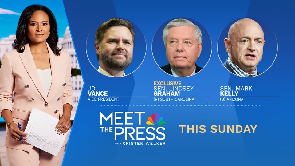 Meet the Press with Kristen Welker graphic for October 12, 2025.