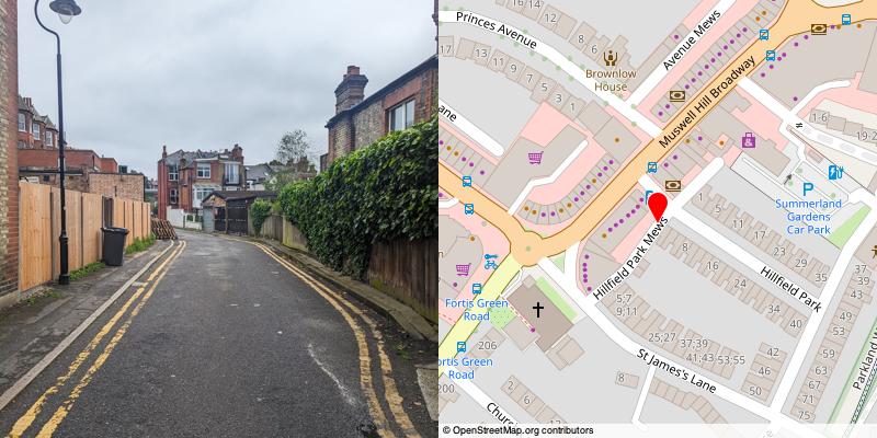 A picture and map of the mews