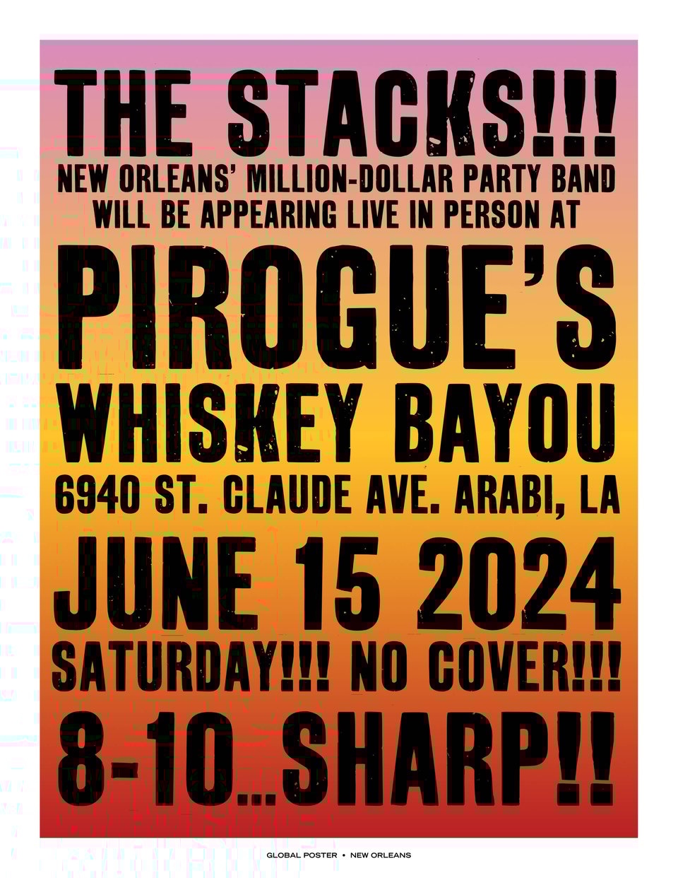 THE STACKS play SATURDAY, June 15, 2024, at Pirogue’s Whiskey Bayou, in Arabi 