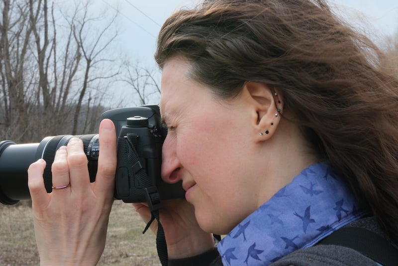 Pretty wife taking pictures