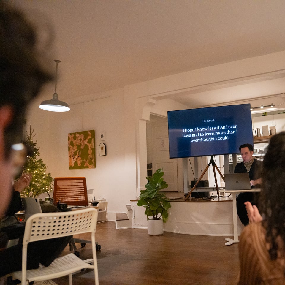 Dan presenting to a room.