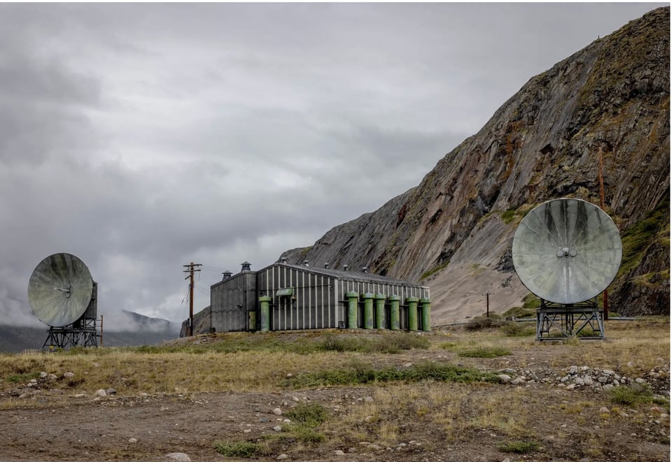 An American built, Cold War-era satellite station, referred to locally as Mickey Mouse, remains on a hill above Kangerlussuaq.