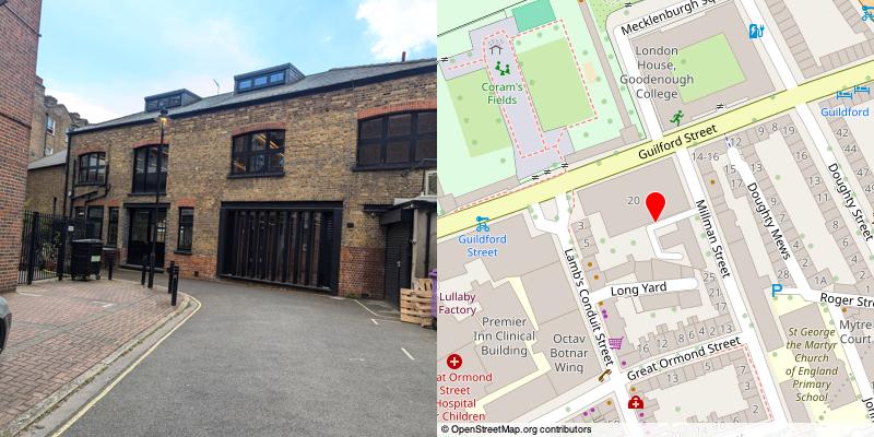 A picture and map of the mews