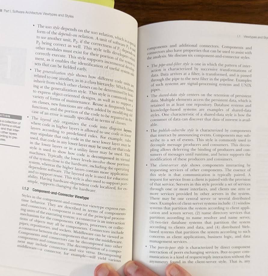 The six types of connectors. The last one, communicating processes, is on the next page