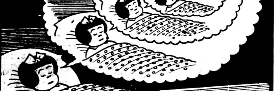 a cartoon of nancy dreaming about sleeping