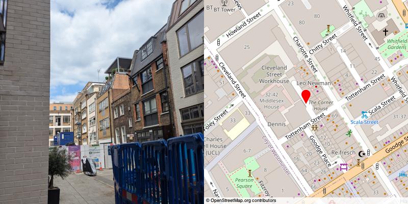 A picture and map of the mews