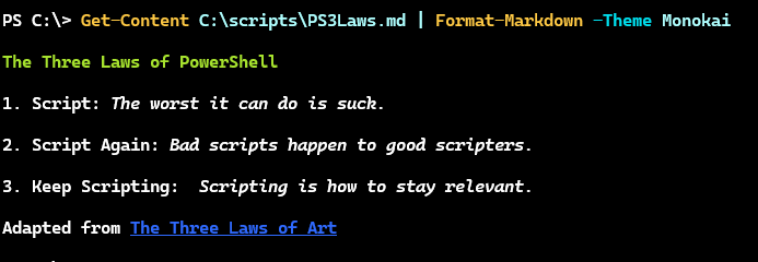 Format-Markdown