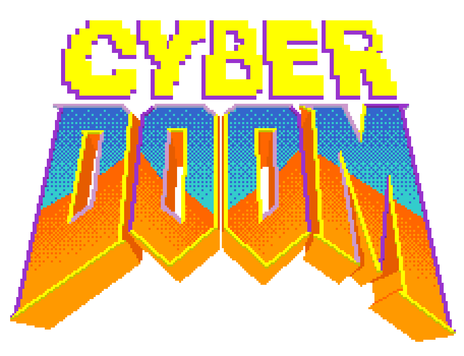 The CYBER DOOF logo, but the DOOM logo has replaced the word DOOF. Hence: CYBER DOOM