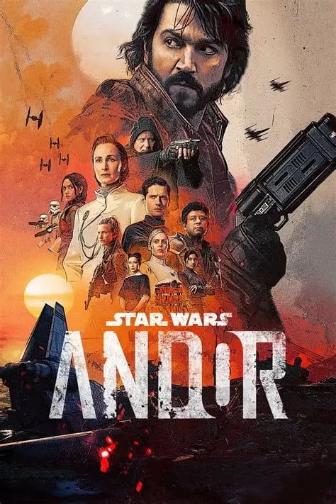 Promotional poster for Andor, featuring main cast