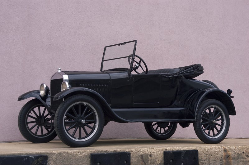 A photo of a black Model T.