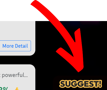 An image showing the Suggest button on WeLoveIt.io