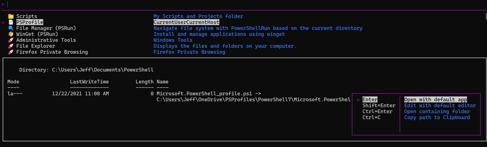 Favorite File Context Menu