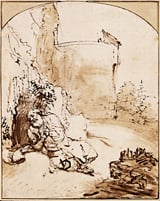 Jonah is doing the Jonah thing outside of Nineveh. Learn more about him on Wednesday! The picture is by Rembrandt; follow the link for the source.