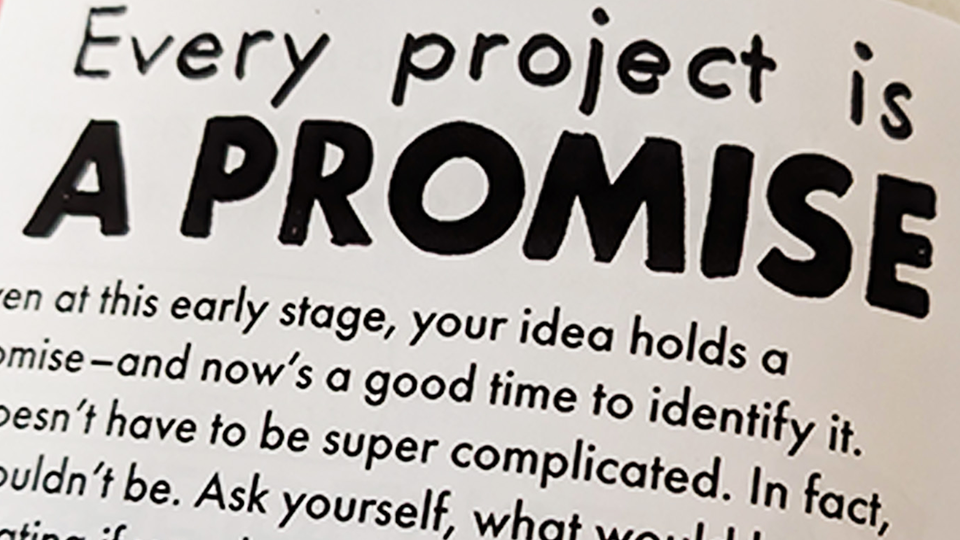 Bold black words saying Every Project is a Promise.