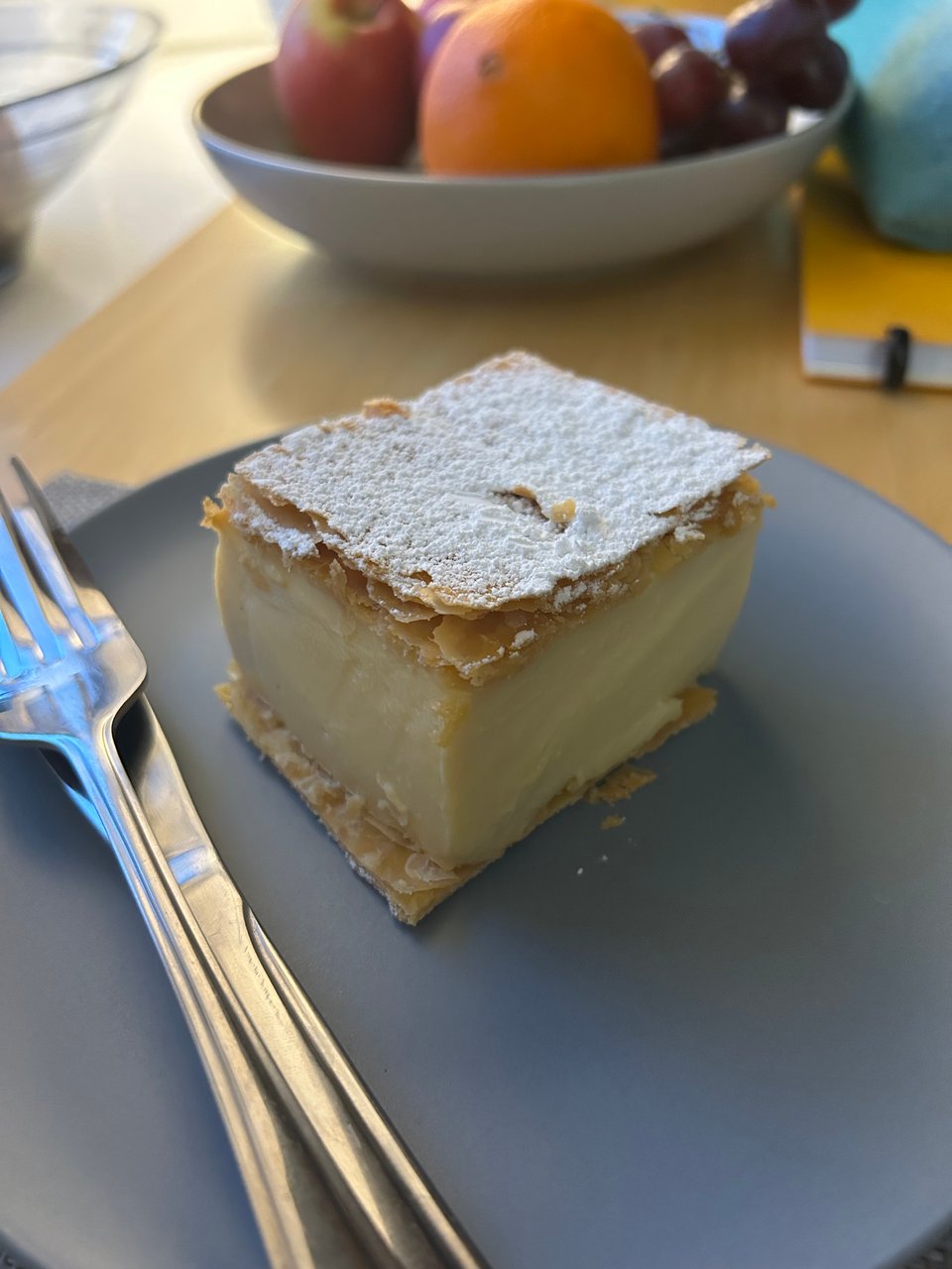 A handmade vanilla slice from the Fat Batard Bakery. Image by Rowan Ambrose.