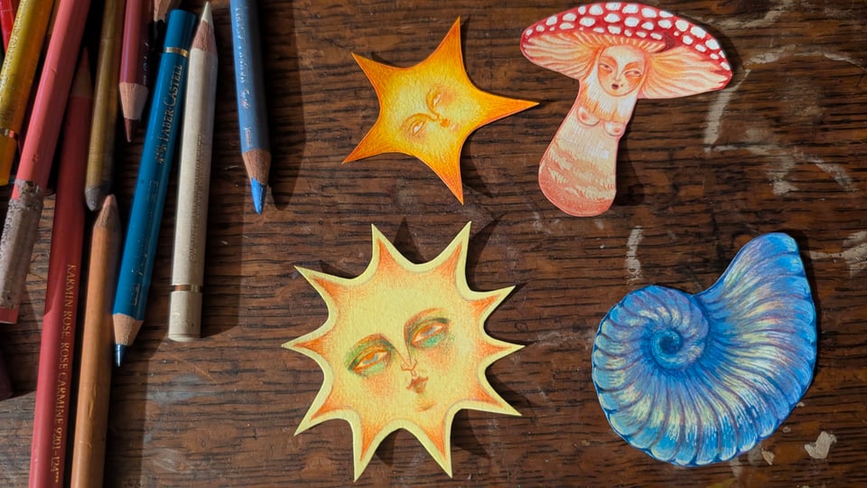 Little drawings I have been working on for miniature paintings.