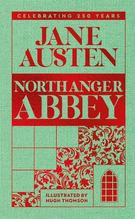 Une couveture de Jane austeen avec des grilles et des élements floraux