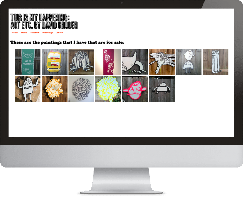 mockup of site thisismyhappening.com on a desktop computer