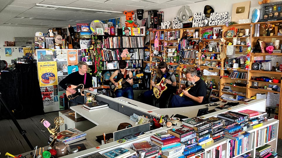 Bill Orcutt Guitar Quartet at the Tiny Desk (photo by me)