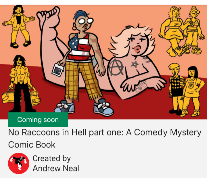 a screenshot of the kickstarter for NO RACCOONS IN HELL