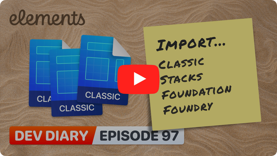 Import your Classic Projects into Elements