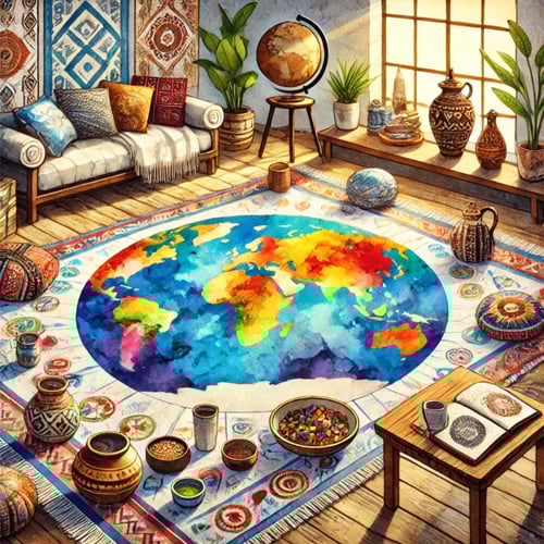 Globe Map as a Rug