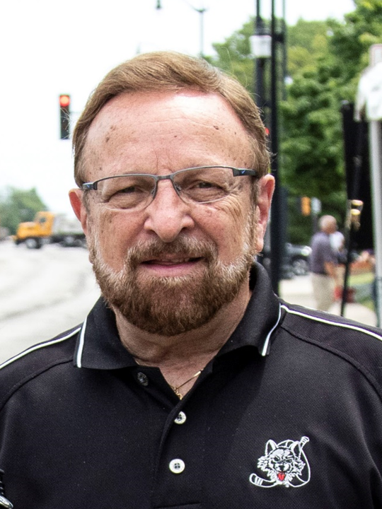 Wayne Messmer, the celebrated National Anthem soloist for the National Hockey League's Chicago Blackhawks stands at the Skokie Independence Day Parade before its cancellation due to safety concerns af