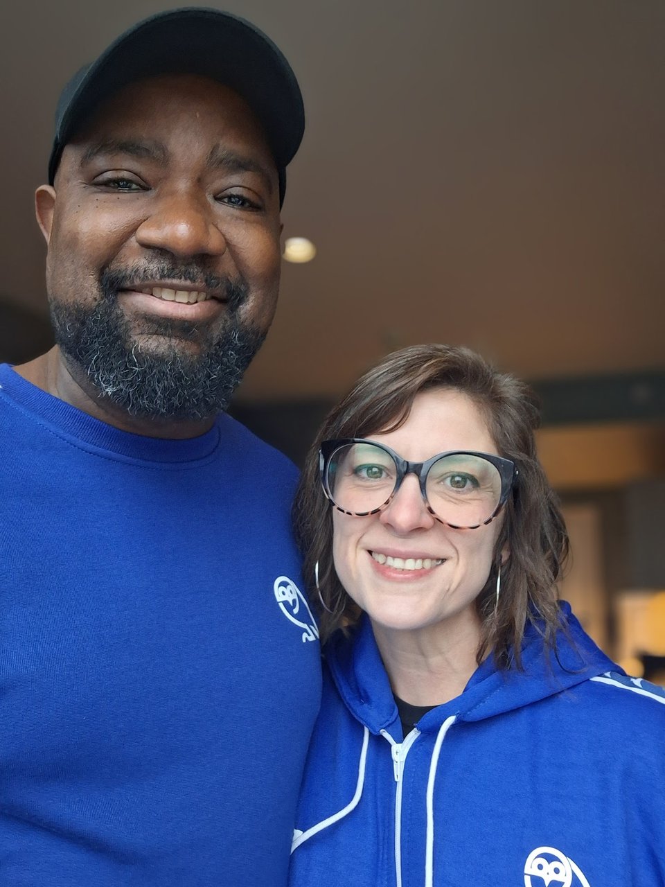 Hope and I pre-match in Sheffield