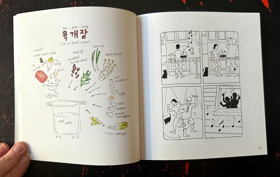 a spread from Korean American Cooking Comics