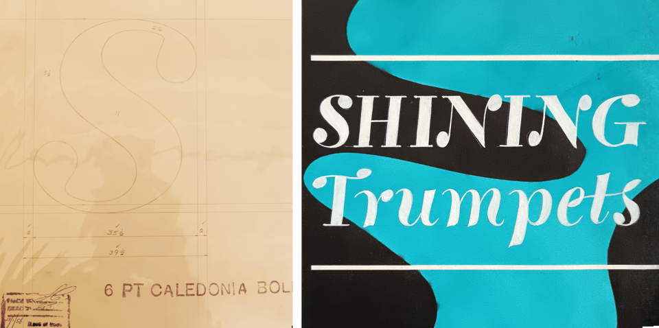 A Caledonia drawing by WAD and a book cover by Philip Grushkin.