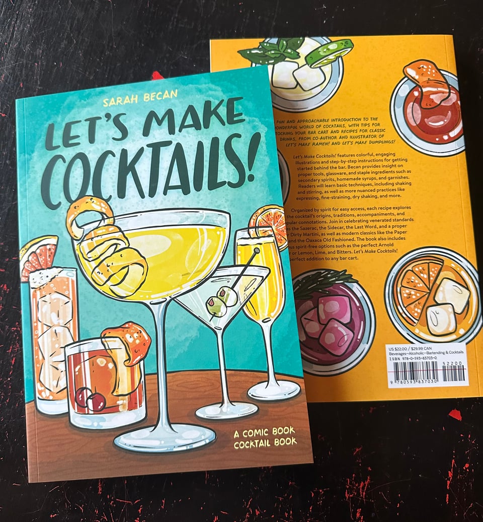 The front and back covers of Let's Make Cocktails!