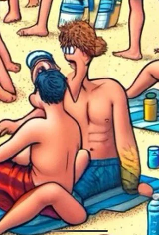 Detail from the above image. There are way too many limbs and one guy's face is an elbow.