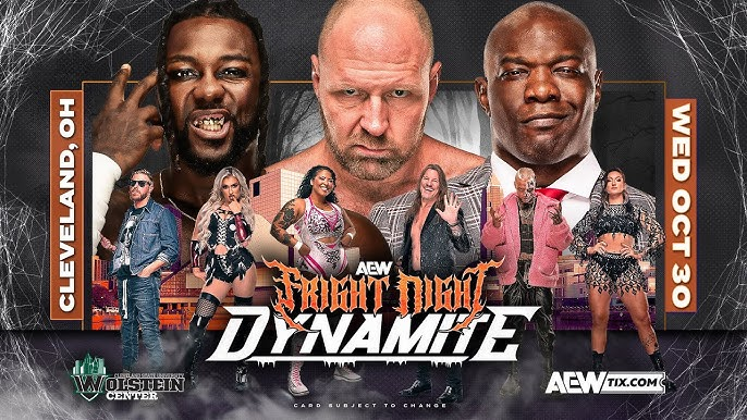 Advertisement for AEW's Fright Night Dynamite on October 30, featuring Sweve vs. Shelton Benjamin.