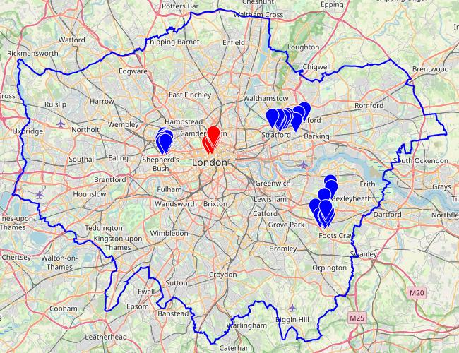 A map of mewses walked to so far