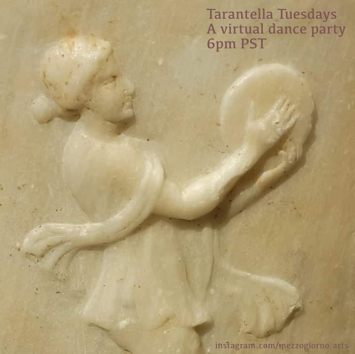 A carving of a person with a frame drum