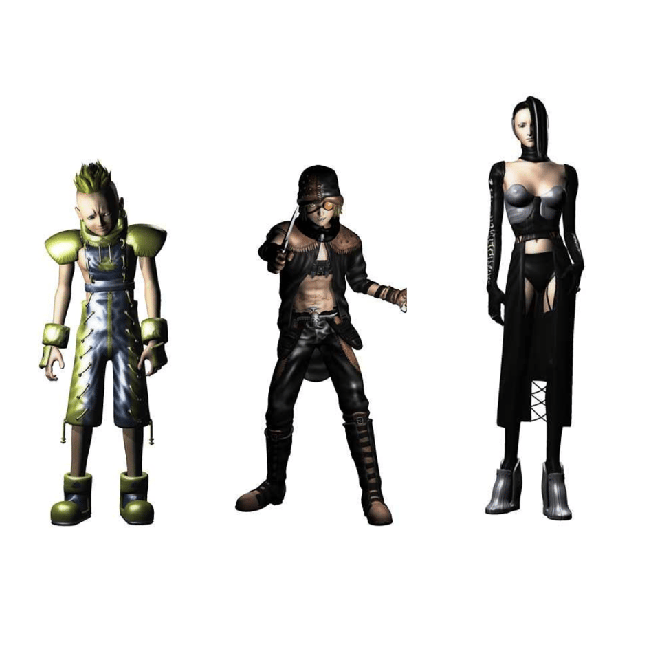 A lineup of characters