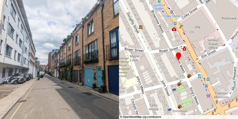 A picture and map of the mews