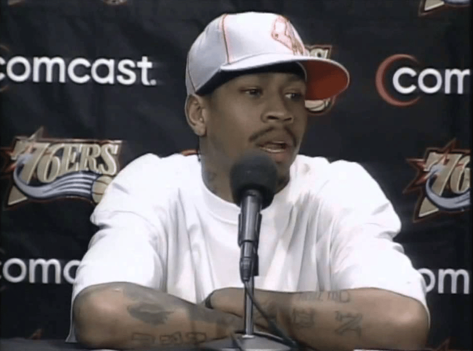 Photo of Allen Iverson at a press conference